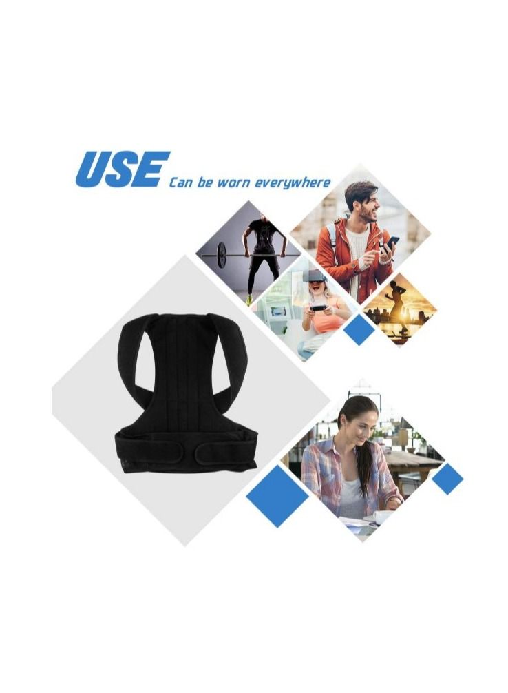 AS SEEN ON TV Adjustable Upper Back Brace Neck Back and Shoulder Pain Relief Posture Corrector Support Large - Image 3