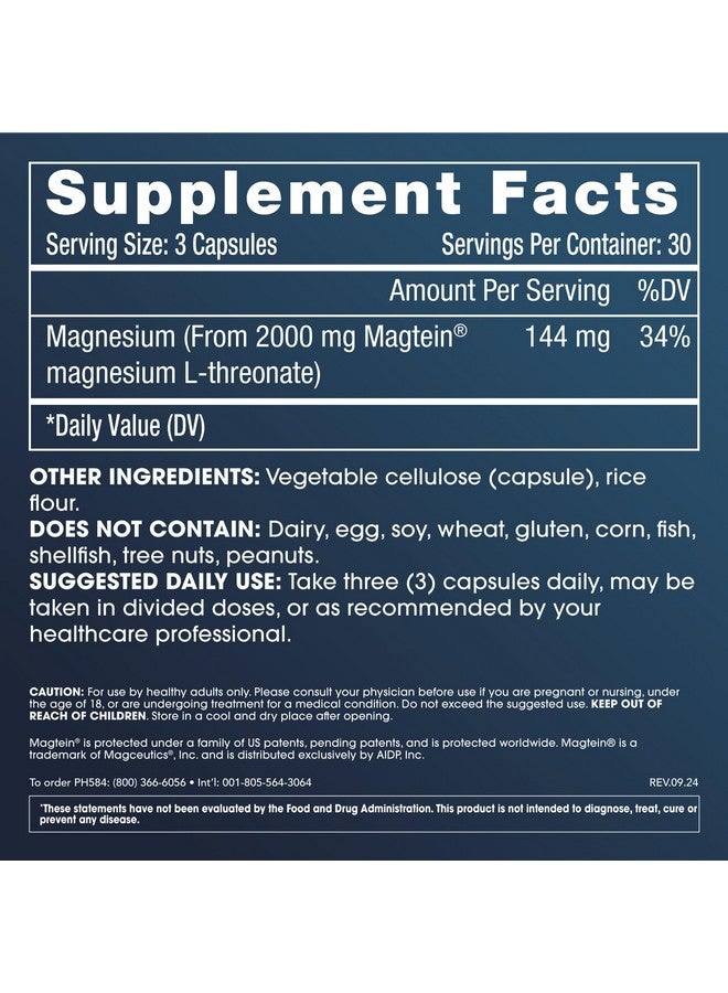 ProHealth Magnesium L-Threonate Supplement (Magtein), 90 Capsules | Clinically Supported for Brain Health | Optimize Learning, Memory & Focus | 3rd Party Tested - Image 3