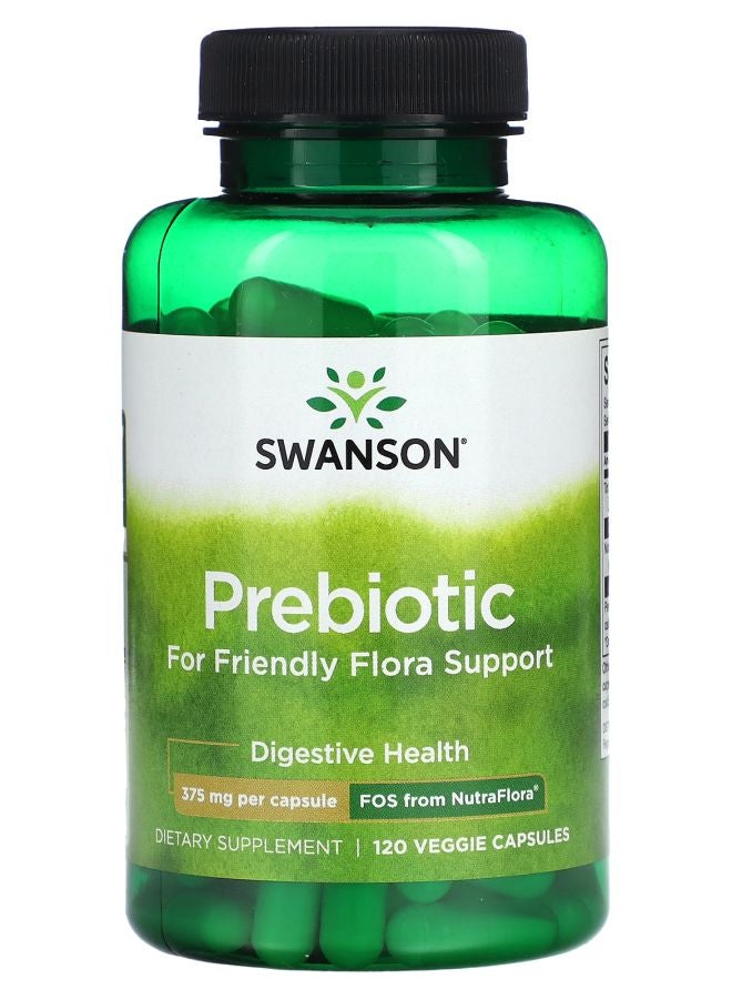 SWANSON Prebiotic for Friendly Flora Support 375 mg 120 Veggie Capsules