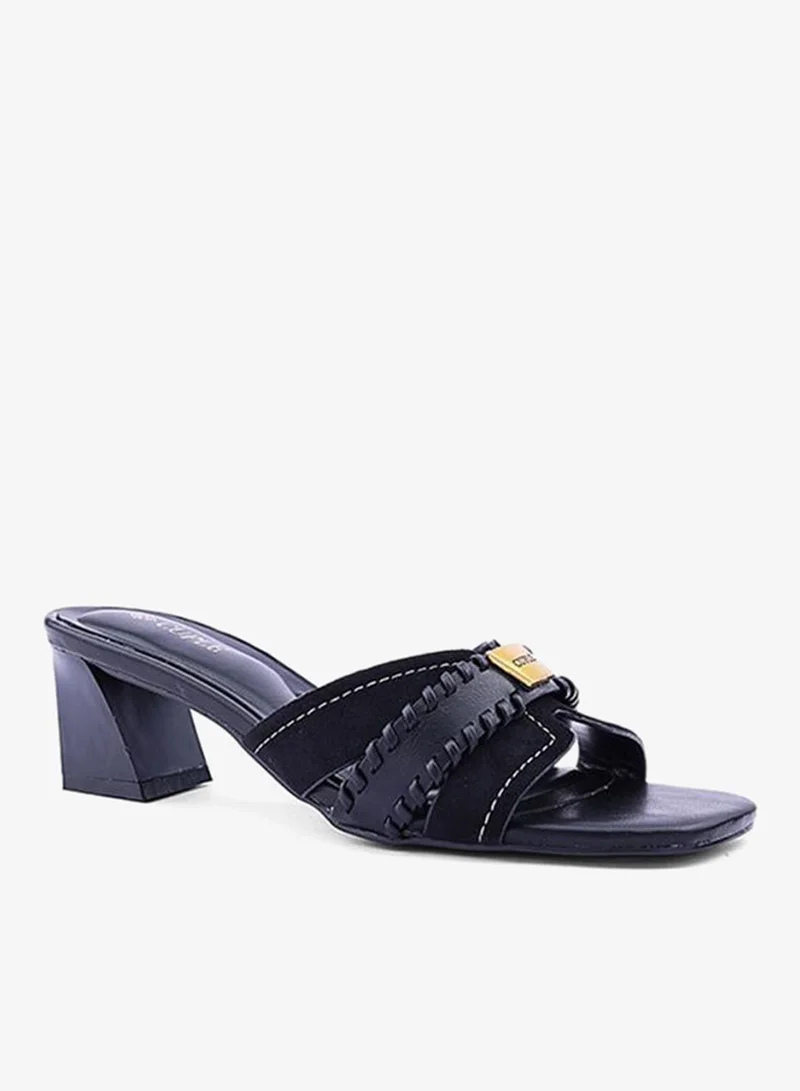 Cuple Black Elegant heel slippers designed for a chic look. for Women | Best Price UAE