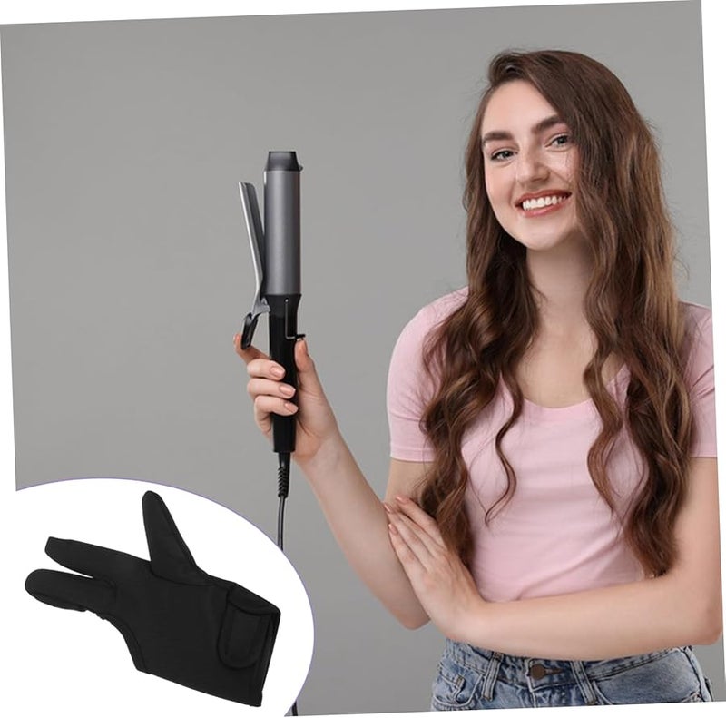 قفازات حلاقة معزولة بثلاثة أصابع لتسريح الشعر وتجعيده وتنعيمه، لليد اليسرى، باللون الأسود - Image 5