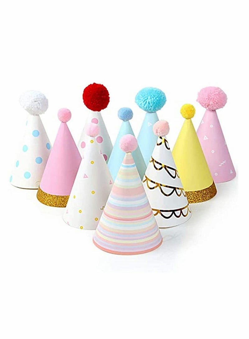 واي آند دي Colorful Party Hats Fun Celebration Kit of 10 Cone for Kids Birthday and DIY Crafts - Supplies Group Activities, Games Decorations - Image 1