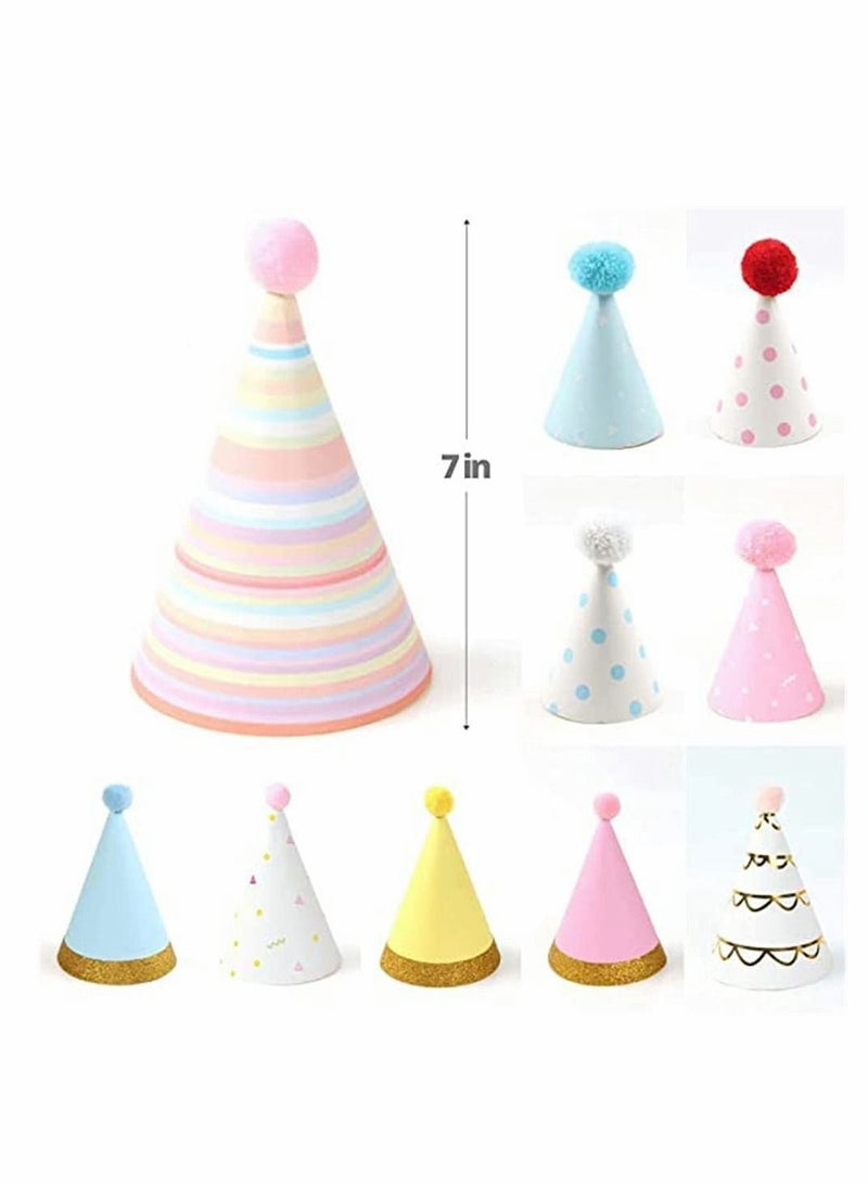 واي آند دي Colorful Party Hats Fun Celebration Kit of 10 Cone for Kids Birthday and DIY Crafts - Supplies Group Activities, Games Decorations - Image 2