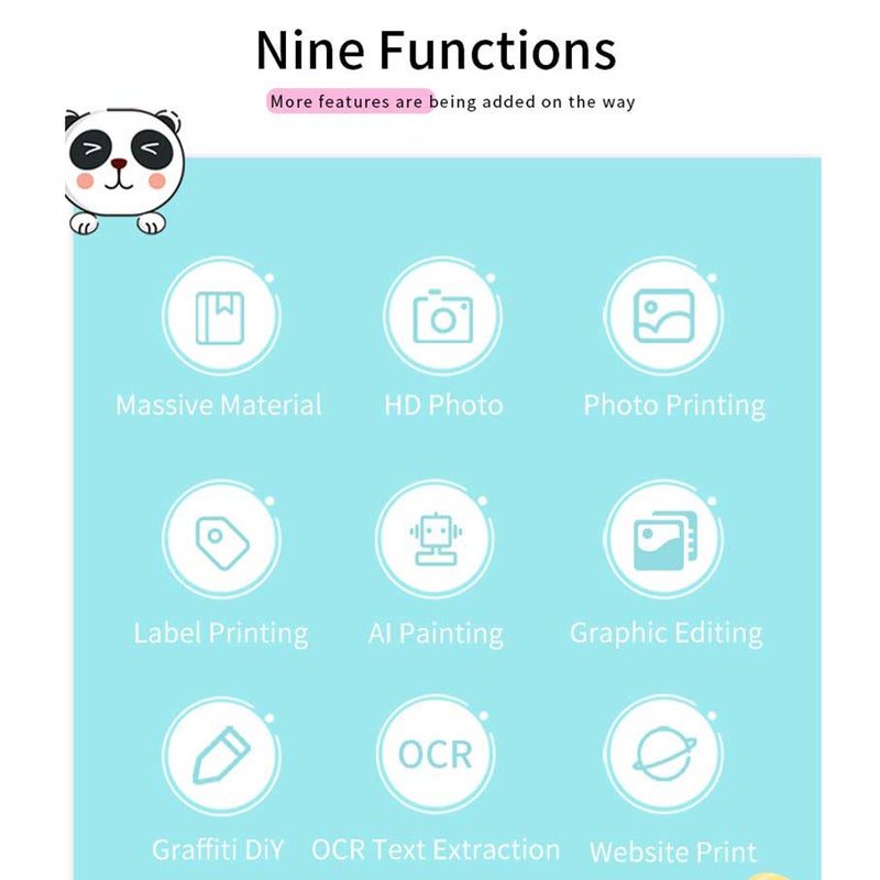 Mini Pocket Printer Portable Thermal Instant Photo Printing Label Maker Machine BT Wireless Connect Compatible with Android or  iOS APP Support Receipt Label Memo Sticker Notes Lists Scrapbook DIY - Image 5