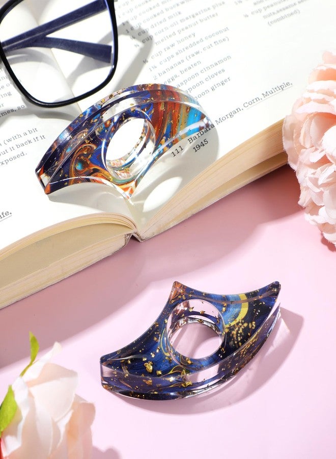 Tyqour 2Pcs Book Page Holder Book Thumb Page Holder Thumb Ring Books Marks for Reading Accessories Transparent Bookmarks for Women Best Friend Christmas Gifts for Books Lovers Teacher Readers(Blue) - Image 5