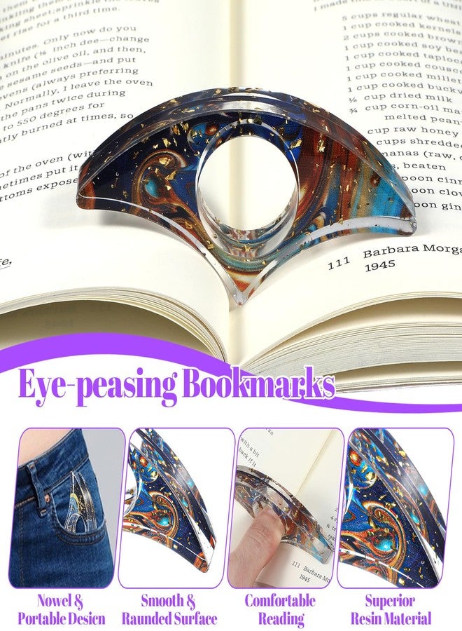 Tyqour 2Pcs Book Page Holder Book Thumb Page Holder Thumb Ring Books Marks for Reading Accessories Transparent Bookmarks for Women Best Friend Christmas Gifts for Books Lovers Teacher Readers(Blue) - Image 4