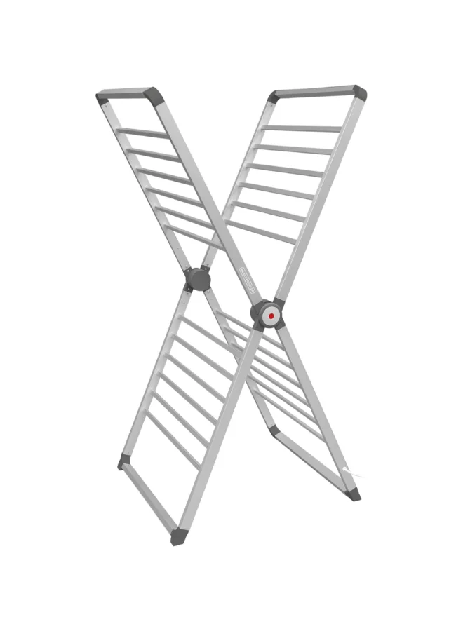 BLACK+DECKER 360W X-Frame Foldable Heated Clothes Drying Rack Silver and Grey 71 x 56.5 x 126 cm 63189