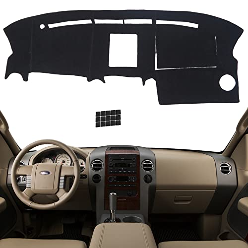 KEYOOG Dashboard Cover Dash Mat Fit for 20082004 Ford F150 for Left Hand DriveCar Dash Board Mat AntiGlare CarpetNonSlip Pad Sunshield Protector Black