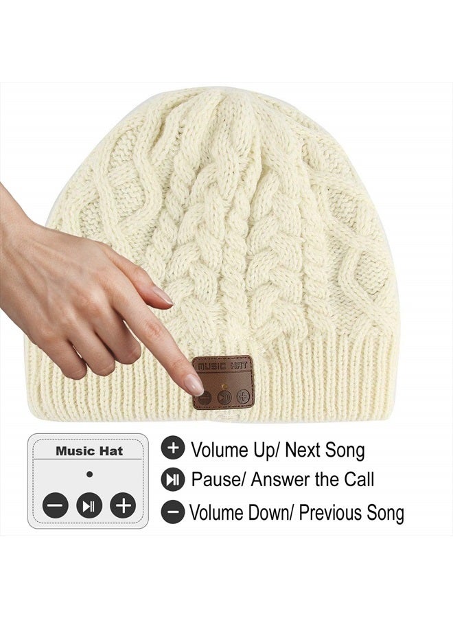 FashionLive Wireless Beanie Hat Women Beanie Headphones V5.0 Wireless Beanie Headset Winter Cap Stereo Over Ear Music Handsfree Outdoor Sports Earphones with Mic Speaker Unisex Men Boys Girls Gifts  - Image 5