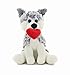 Plushland Cute Pawpals Puppy Dog Plush Stuffed Animal Girlfriend Toy Comes with Red Heart for Girls on Valentines Day 8 inches Husky - Image 2