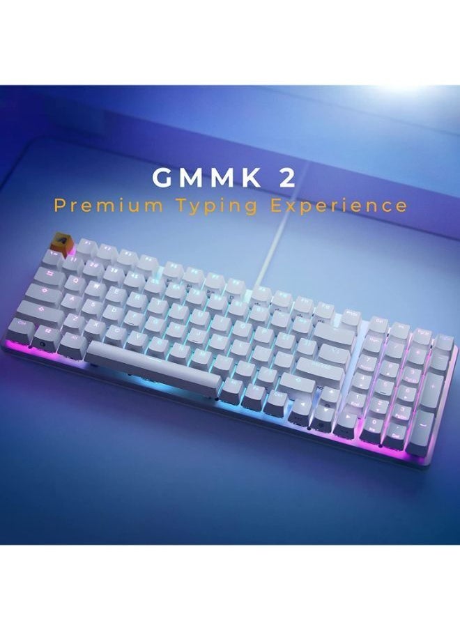 Glorious - لوحة مفاتيح الألعاب Glorious GMMK 2 96% باللغتين العربية والإنجليزية RGB - لوحة مفاتيح TKL كاملة الحجم وقابلة للتخصيص للاعبين - أبيض - Image 1