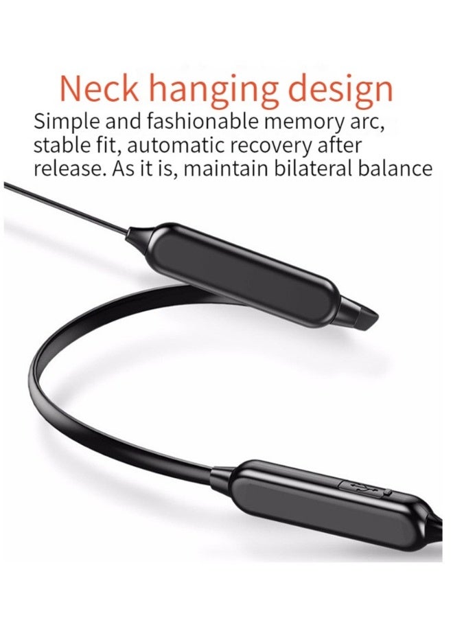 Wireless Bluetooth Headphones Neck Hanging Stereo Noise Canceling Universal Sports Headphones (Red) - Image 3