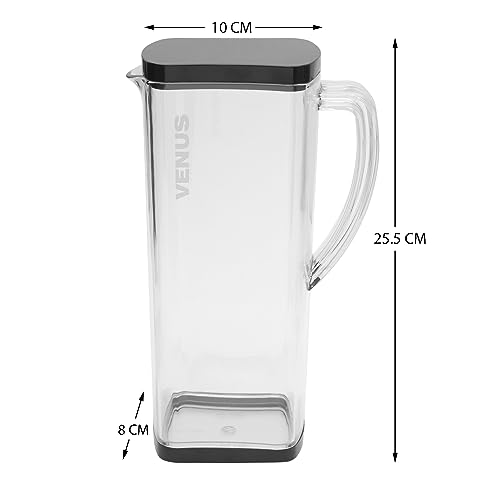 Jaypee Plus Venus Unbreakable Water Jug 1.65 Litre Easy Pour Spout & Strong Handle |Wide Mouth BPA Free Food Grade Transparent Multipurpose Jug for Milk, Juice, Beverage, Lassi, Cocktail, Black - Image 4