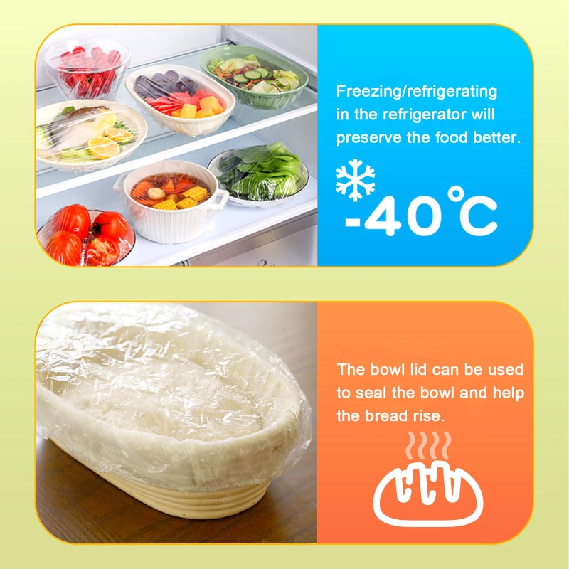 Lagincig 100Pcs Bowl Covers Bread Proofing - Large Plastic Wrap for Food Sourdough Bread Baking Bread Rising Elastic Reusable Plate Covers Outdoor Indoor Picnic Food Fresh Keeping Bags - Image 4