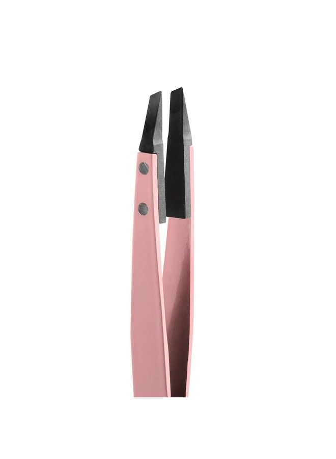 Rubis Classic Techno Stainless Steel Tweezers For Precise Eyebrows And Hair Removal Slanted Polymer Tips Made In Switzerland Pink - Image 3