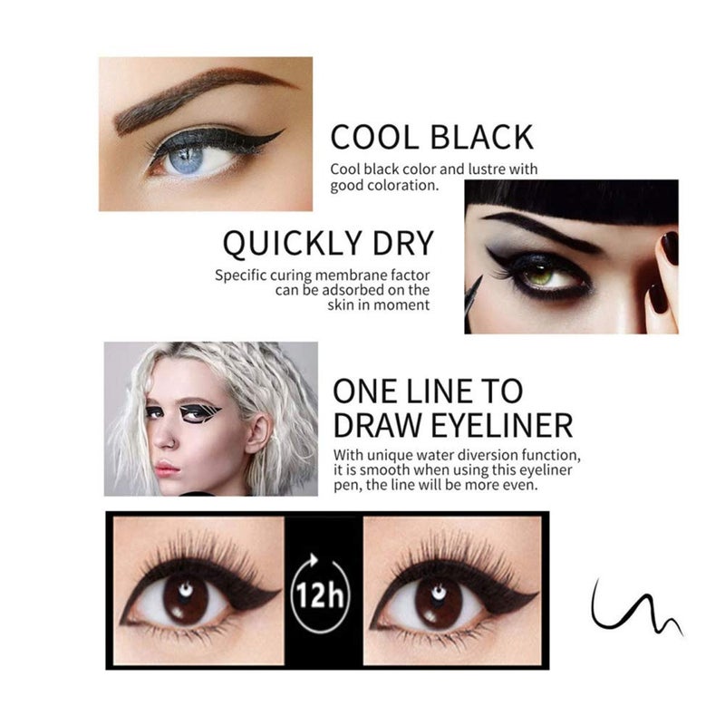 DNM Cat Eye Makeup Waterproof Neon Colorful Liquid Eyeliner Pen Make Up Comestics Long-lasting Black Eye Liner Pencil Makeup Tools (blue) - Image 5