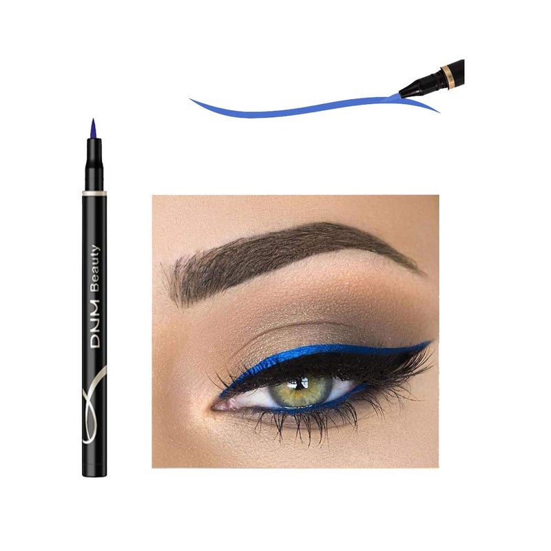 DNM Cat Eye Makeup Waterproof Neon Colorful Liquid Eyeliner Pen Make Up Comestics Long-lasting Black Eye Liner Pencil Makeup Tools (blue) - Image 1