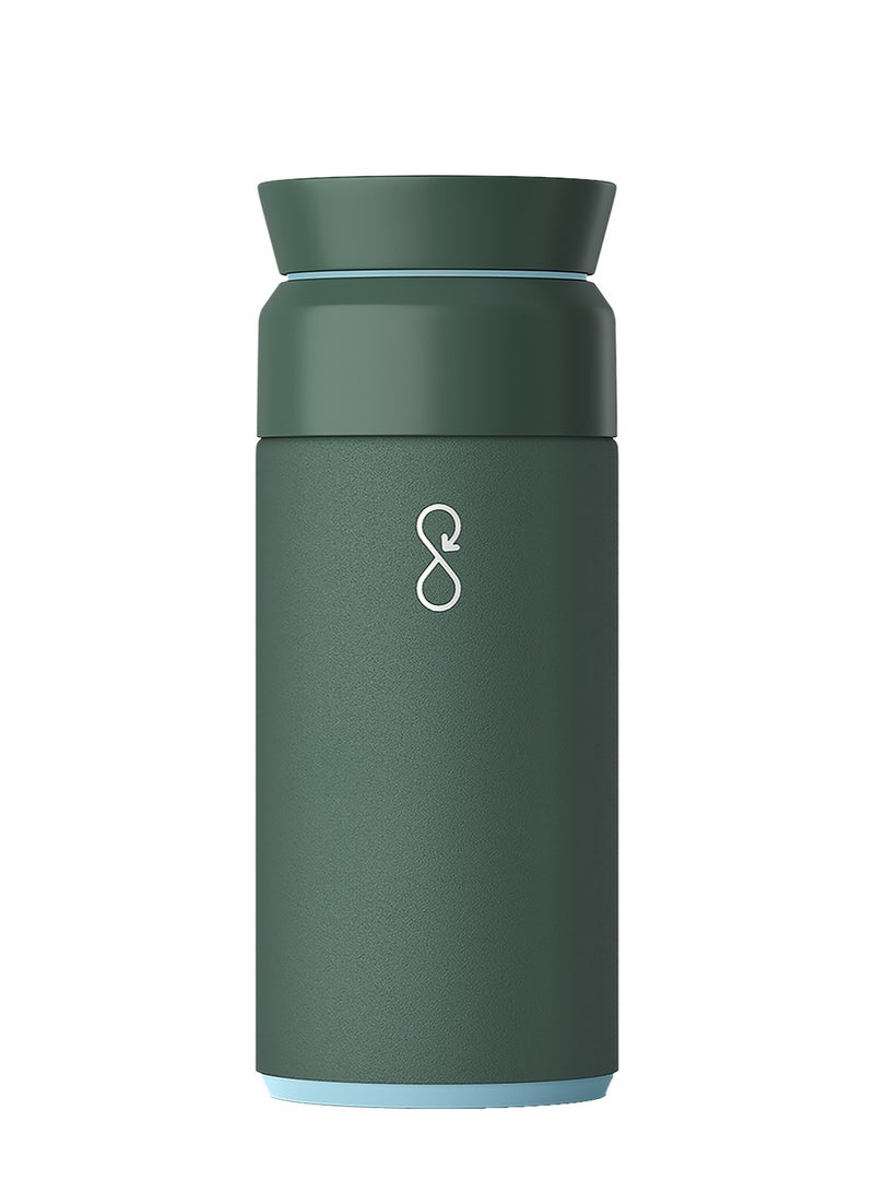 Ocean Bottle Brew Flask With 360º Leak Proof Lid Eco-Friendly Bottle 350ml - Forest Green - Image 1