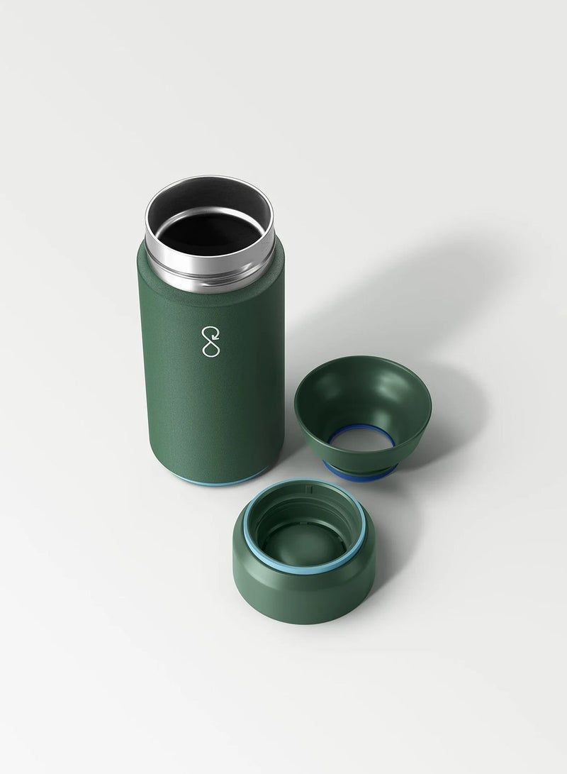 Ocean Bottle Brew Flask With 360º Leak Proof Lid Eco-Friendly Bottle 350ml - Forest Green - Image 5