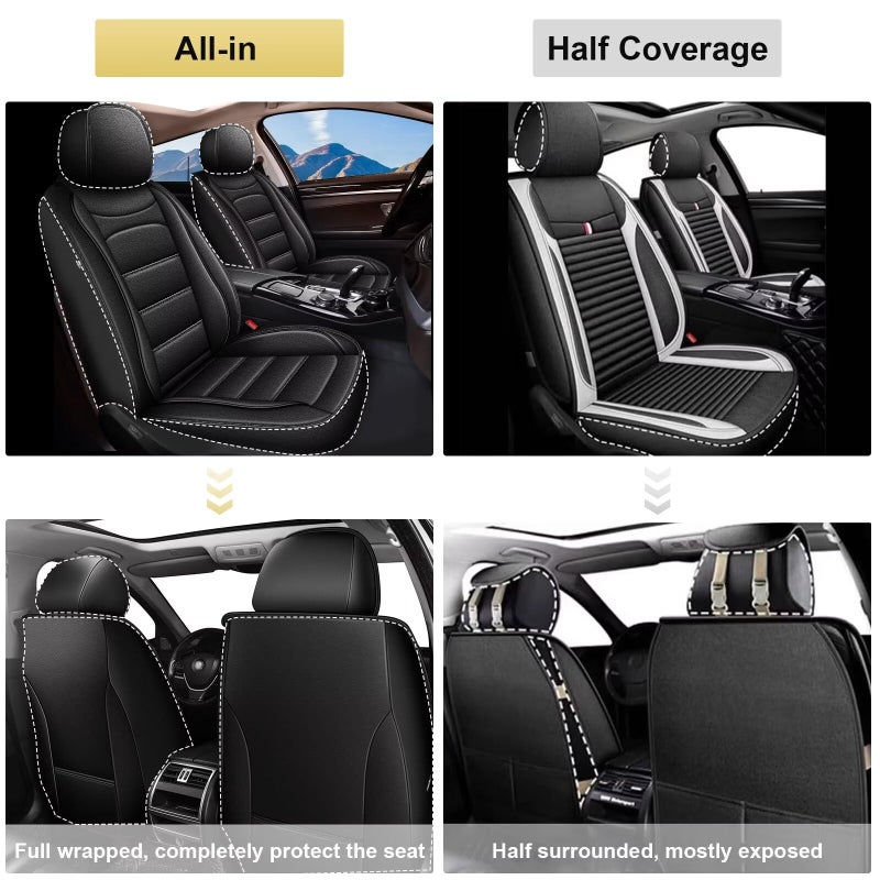 IKABEVEM Car Seat Covers Fit for Subaru Outback 2010-2025 2026: Luxury Leather Automotive Front Seat Covers, Car Seat Protector(2PCS Front, Black) - Image 5