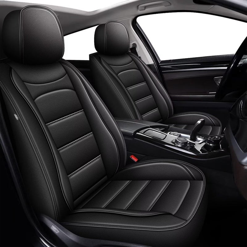 IKABEVEM Car Seat Covers Fit for Subaru Outback 2010-2025 2026: Luxury Leather Automotive Front Seat Covers, Car Seat Protector(2PCS Front, Black) - Image 1