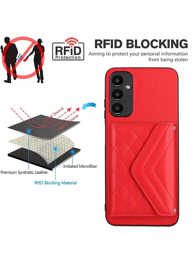 اس-توب جراب لهاتف Samsung Galaxy A25 5G بنمط معيني وحقيبة بطاقات RFID مع حبل طويل - Image 5