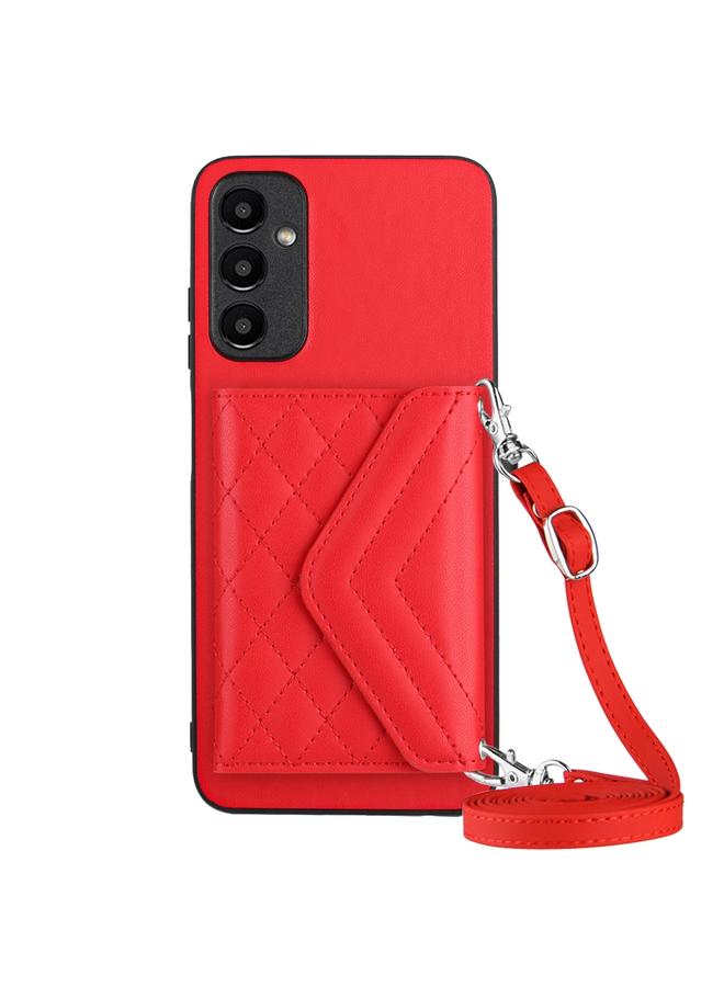 اس-توب جراب لهاتف Samsung Galaxy A25 5G بنمط معيني وحقيبة بطاقات RFID مع حبل طويل - Image 1