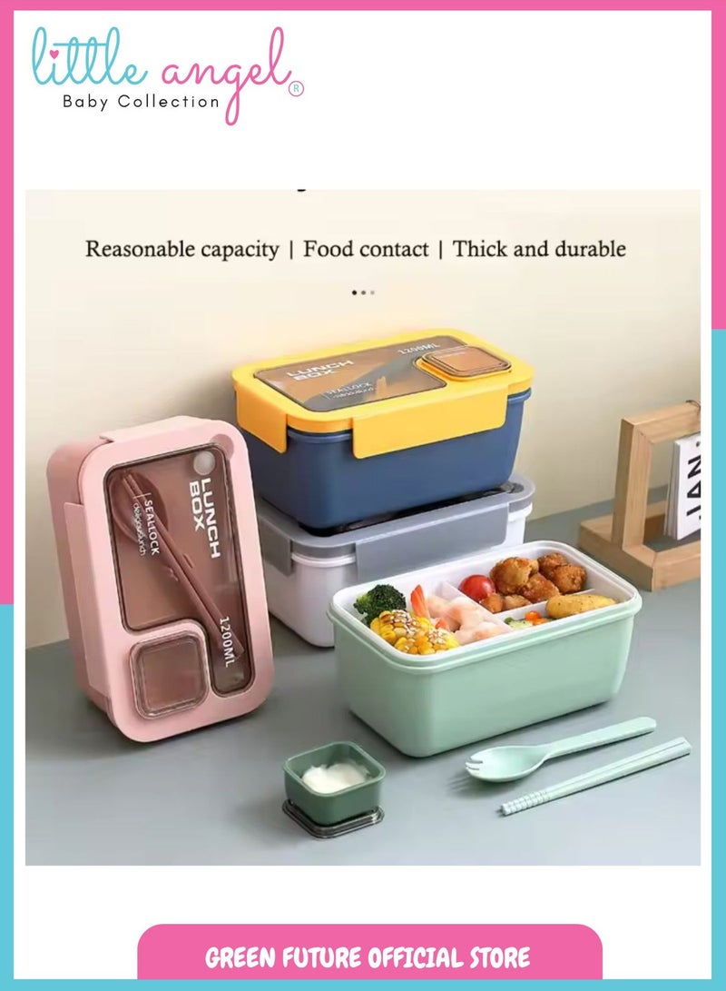 Little Angel Kids Bento Lunch Box 850ml – Leak-Proof, Insulated, Eco-Friendly, with Compartments and Utensils – Ideal for School & Travel - Image 3