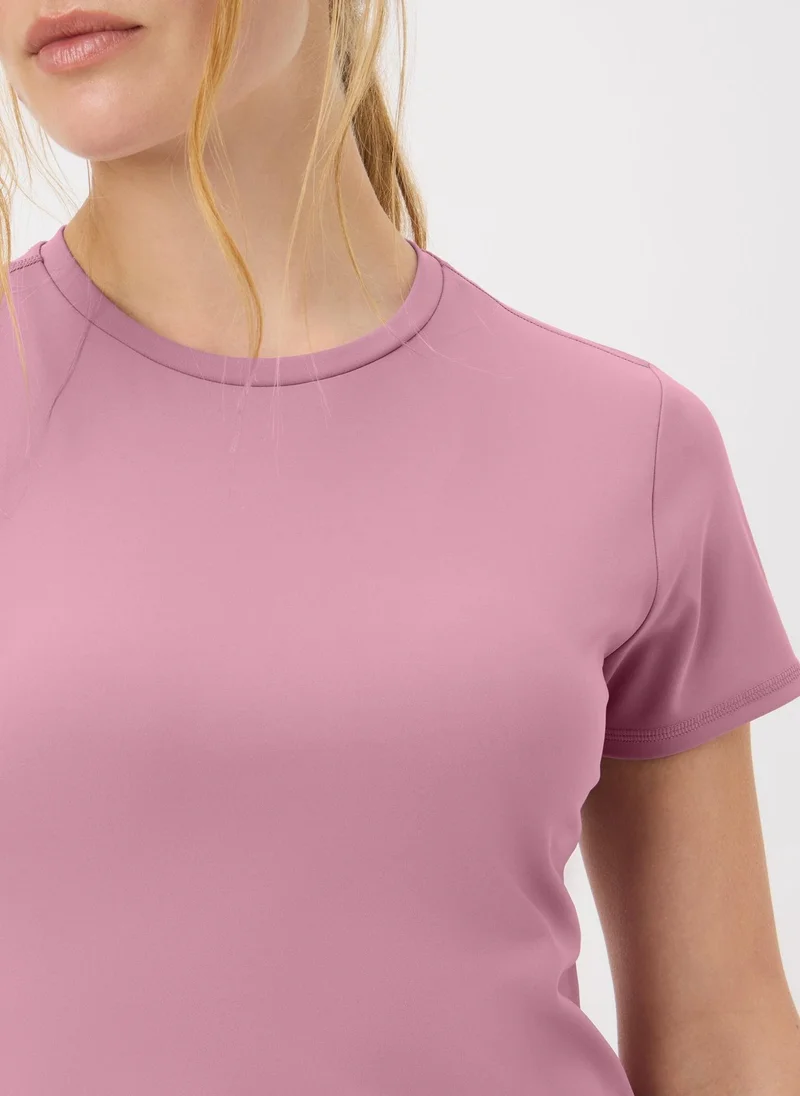 Matalan Souluxe Mauve Fitted Short Sleeve T-Shirt