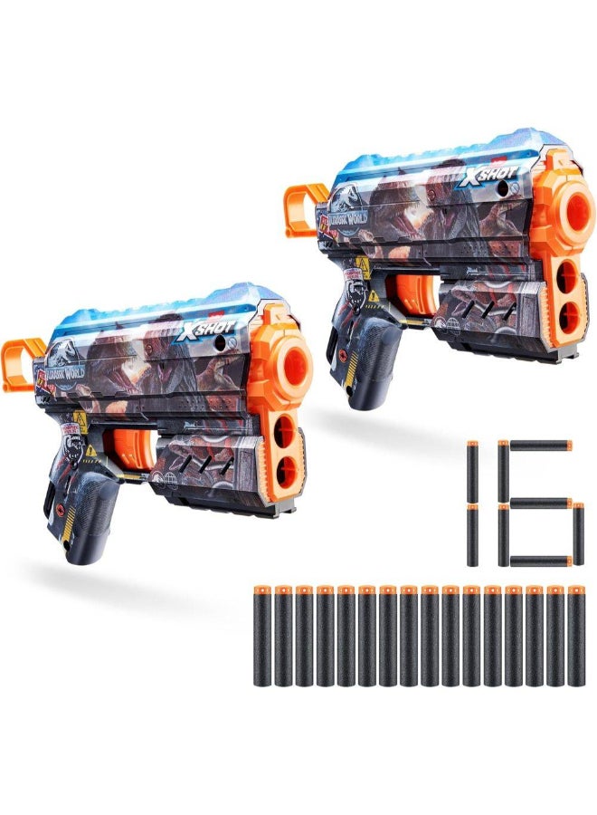 X-Shot Jurassic World Skins Flux Blasters with 16 Darts (Pack of 2) - Image 2