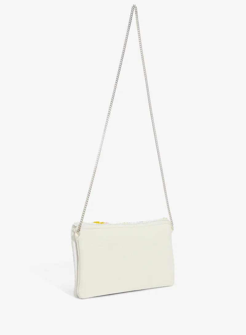 Ginger Boutique Embroidered Beaded Floral Crossbody