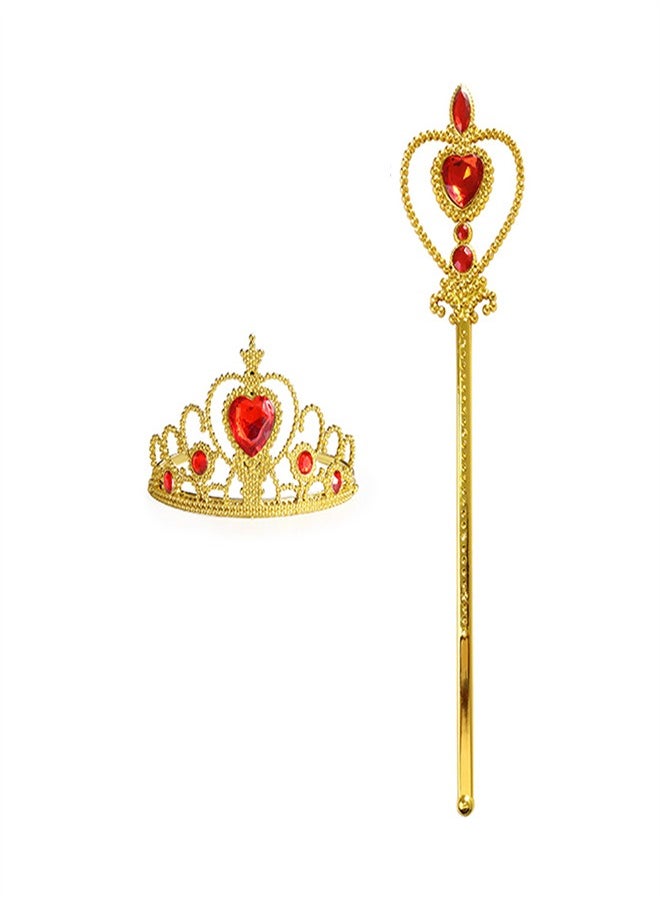 Loquat - hildren's Peach Heart with Diamond MagicCrown Set Princess Jewelry C Stick Phnom Penh Red - Image 1