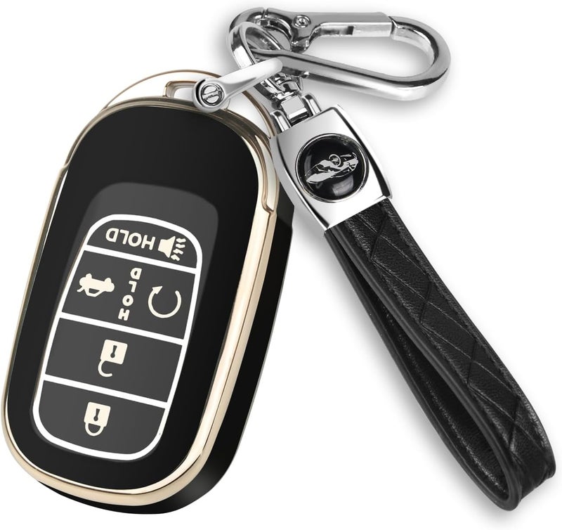 QBUC for Honda Key fob Cover with Keychain,Compatible with 2022 2023 2024 2025 Honda Accord Civic HRV CRV Pilot - Image 1