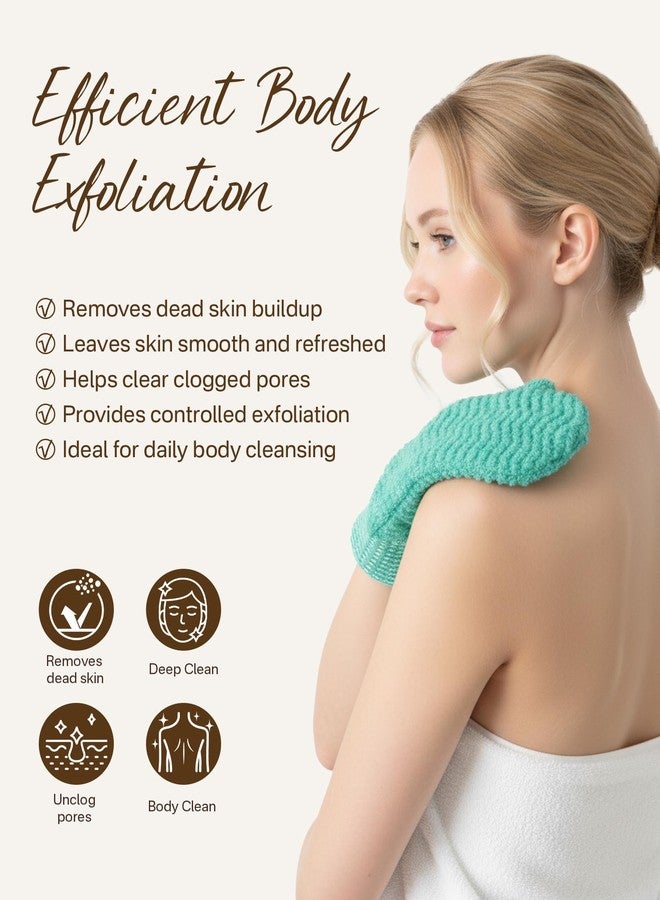 Fundrem Exfoliating Gloves 2 Pack, Wave Texture Exfoliating Mitt for Dead Skin Remover, Body Scrub Gloves for Bath Shower, Korean Exfoliating Mitt, Loofah Alternative Body Scrubber for Women & Men - Image 4