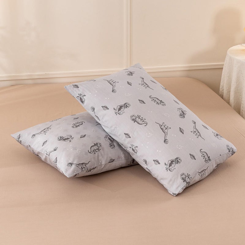 ECOCOTT ECOCOTT 2 Pack Pillowcase Standard Size  Dinosaurs Space Pattern Pillow Cases Set  100% Cotton Pillow Covers with Envelope Closure (Standard  20""x26"")  - Image 3