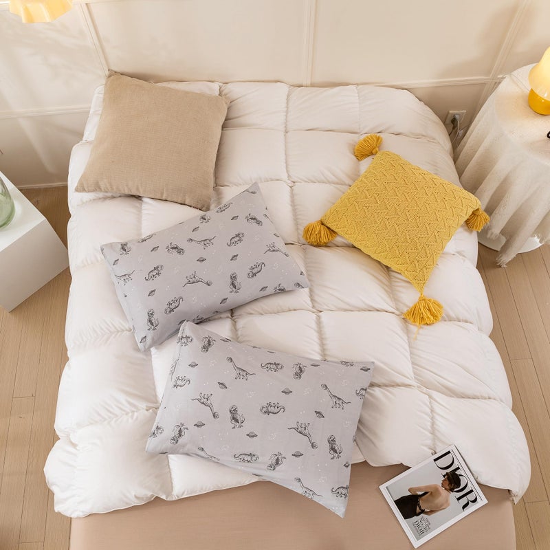 ECOCOTT ECOCOTT 2 Pack Pillowcase Standard Size  Dinosaurs Space Pattern Pillow Cases Set  100% Cotton Pillow Covers with Envelope Closure (Standard  20""x26"")  - Image 4