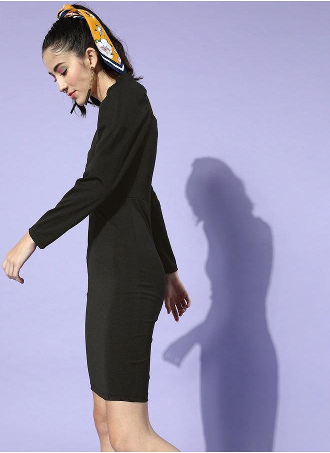 U&F - Sweetheart Neck Bodycon Mini Dress with Puff Sleeves by Styli - Image 1