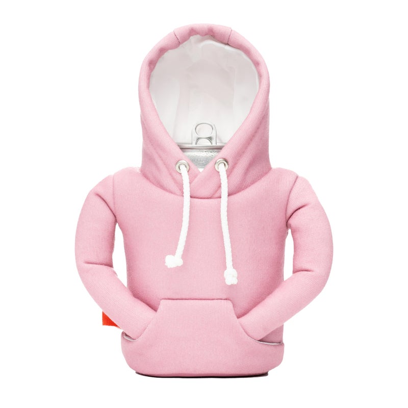 PUFFIN Puffin - The Hoodie Sweatshirt - Insulated 12 oz Can Cooler I Beer Bottle & Soda Can Insulator  Keep Drinks and Beverages Cold - Dusty Rose/Sandy White  - Image 1