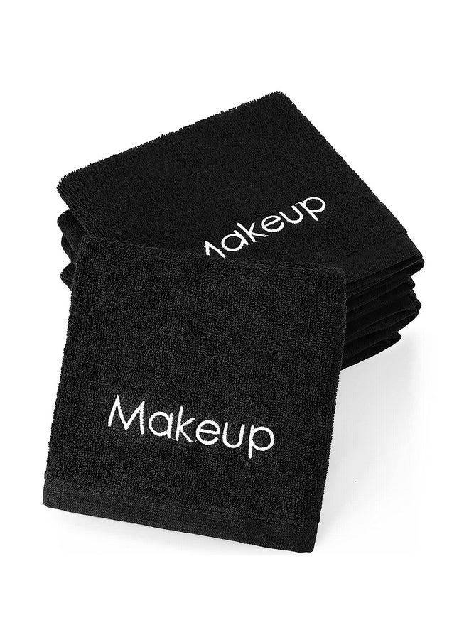 Panelee - 13 X 13 Inch Makeup Washcloths Reusable Makeup Remover Cloths Facial Cleansing Makeup Towels Cotton Soft Cosmetic Towel Water Absorbent Make Up Cloth Face Towels For Women Skin Care Black (12 Pcs) - Image 1