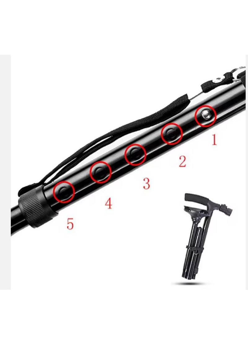 Folding Cane With Led Light, Adjustable,Stability and Support,Versatile Folding Cane for Seniors and Mobility Assistance,Ergonomic Folding Cane with Comfortable Grip health - Image 3