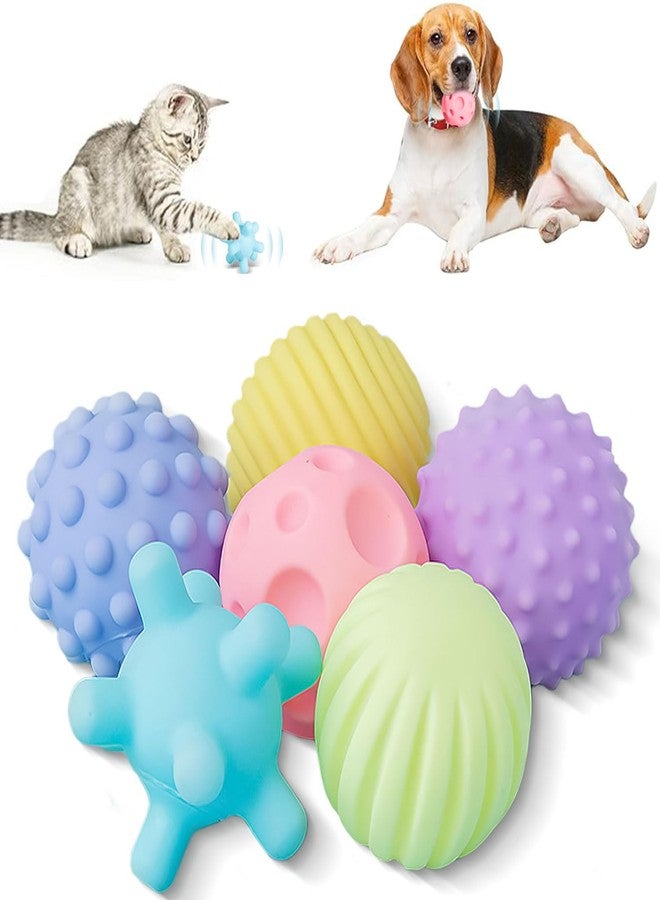 Favuit Squeaky Dog Ball, Interactive Dog Toys Floating Pet Pool Fetch Balls Puppy Chew Toys 6 Pack 2.5-inch Diameter Bright Colors Pet Water Toys Cleans Teeth for Medium Small Dogs - Image 1