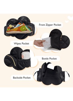 Quilted Diaper Bag Backpack, Small Baby Bags, Lightweight Mini Diaper Backpack For Travel, With Insulated Pockets, Changing Pad (Black) - pzsku/ZF630CF99ACE4733B4376Z/45/_/1735214639/21ac52dd-8866-4f3c-8bfb-085e1deac9b0