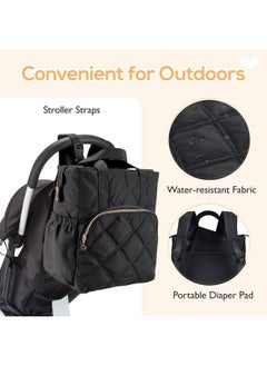 Quilted Diaper Bag Backpack, Small Baby Bags, Lightweight Mini Diaper Backpack For Travel, With Insulated Pockets, Changing Pad (Black) - pzsku/ZF630CF99ACE4733B4376Z/45/_/1735214640/f3d76243-dd36-4381-9d74-7e297432bbdf