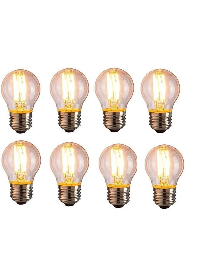 General Large Dimmable Decorative Bulb G45 Edison Dimmable Bulb E27 220V 4W, Pack of 8 Straight Line Design, Yellow 
