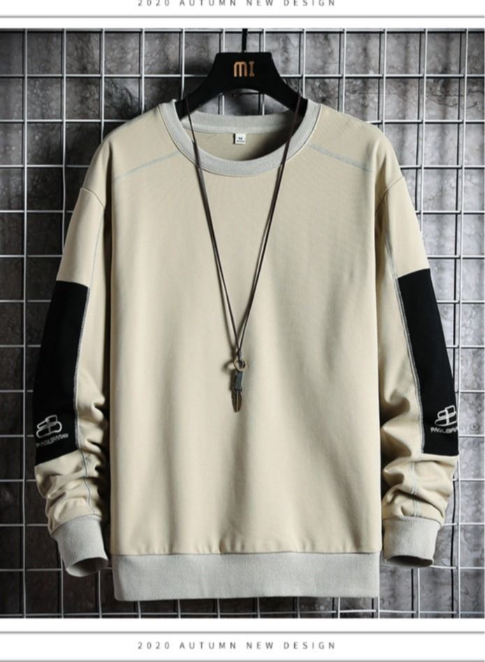 NIBEMINENT Men's Long Sleeve T-shirt Spring and Autumn Round Neck Hoodie - Image 2