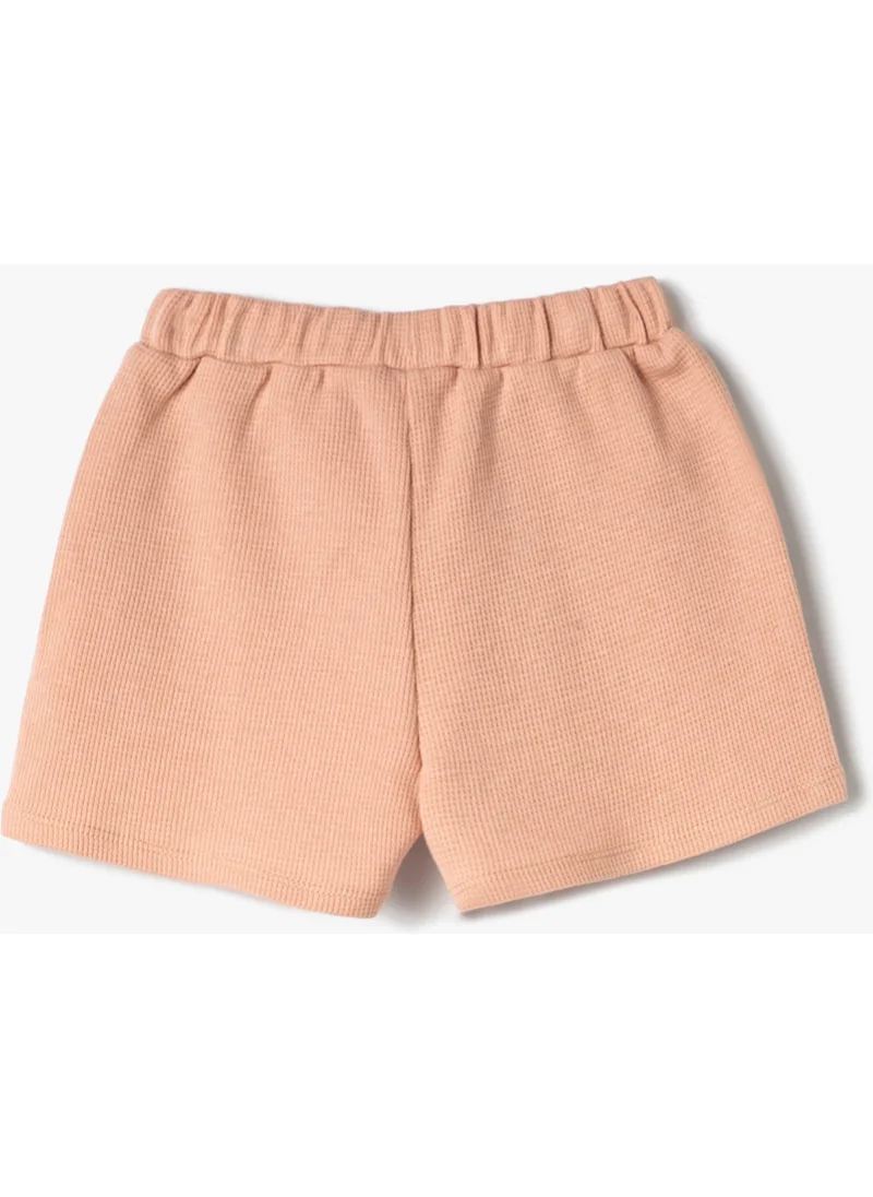 KOTON Basic Shorts Textured Cotton with Elastic Waist