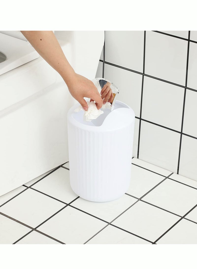 ميكسد إكسسوارات مجموعات الحمام، مجموعة سلة المهملات للحمام وفرشاة المرحاض، 8 قطع من إكسسوارات الحمام، مع صينية وصندوق مسحة، مجموعة إكسسوارات حمام بسيطة، إكسسوارات حمام منزلية للديكور - Image 3