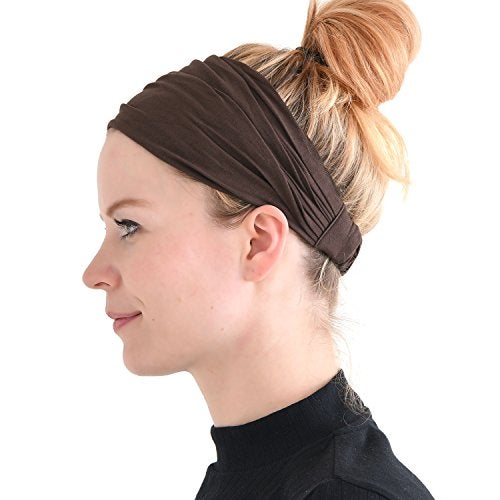 CHARM Brown Japanese Bandana Headbands for Men and Women – Comfortable Head Bands with Elastic Secure Snug Fit Ideal Runners Fitness Sports Football Tennis Stylish Lightweight M - Image 1