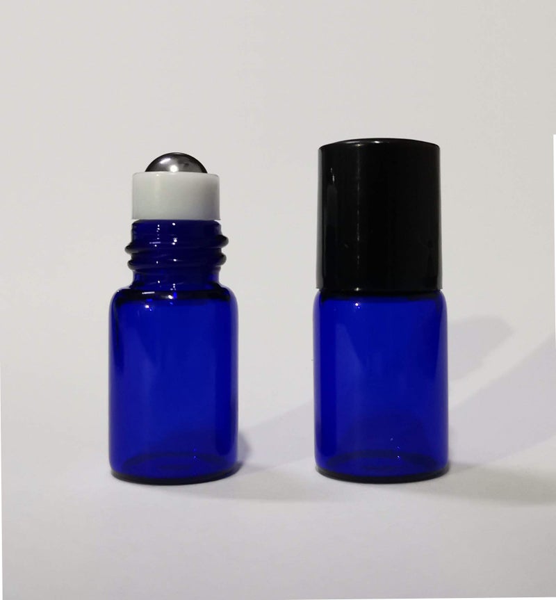 ZbFwmx 20 Pack Set 2ML(5/8 Dram) Micro Mini Glass Roll on Glass Bottles with Metal Roller Balls Refillable Slim Sample Vial Aromatherapy Essential Oil Roll On(2ML Blue) - Image 4