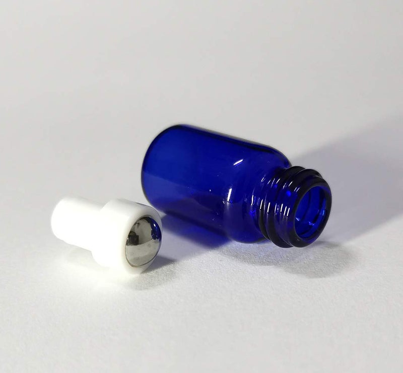 ZbFwmx 20 Pack Set 2ML(5/8 Dram) Micro Mini Glass Roll on Glass Bottles with Metal Roller Balls Refillable Slim Sample Vial Aromatherapy Essential Oil Roll On(2ML Blue) - Image 5